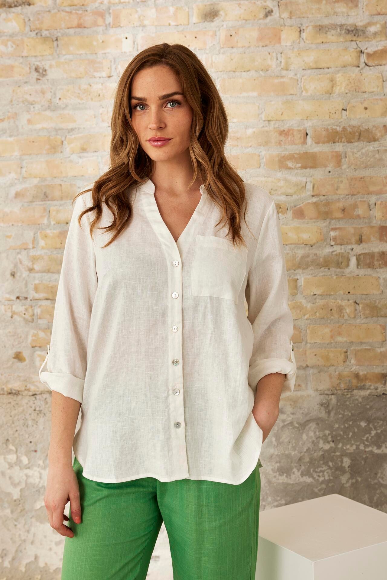 Se IN FRONT Linea Skjorte, Farve: Off White, Størrelse: L, Dame hos Infront Women