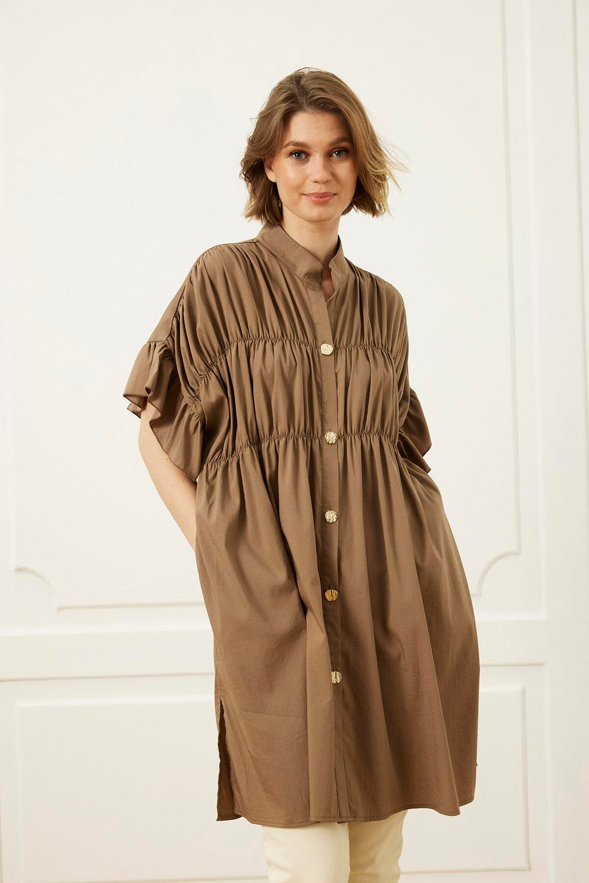 IN FRONT VIKKY TUNIC 16054 801 (Brown 801)