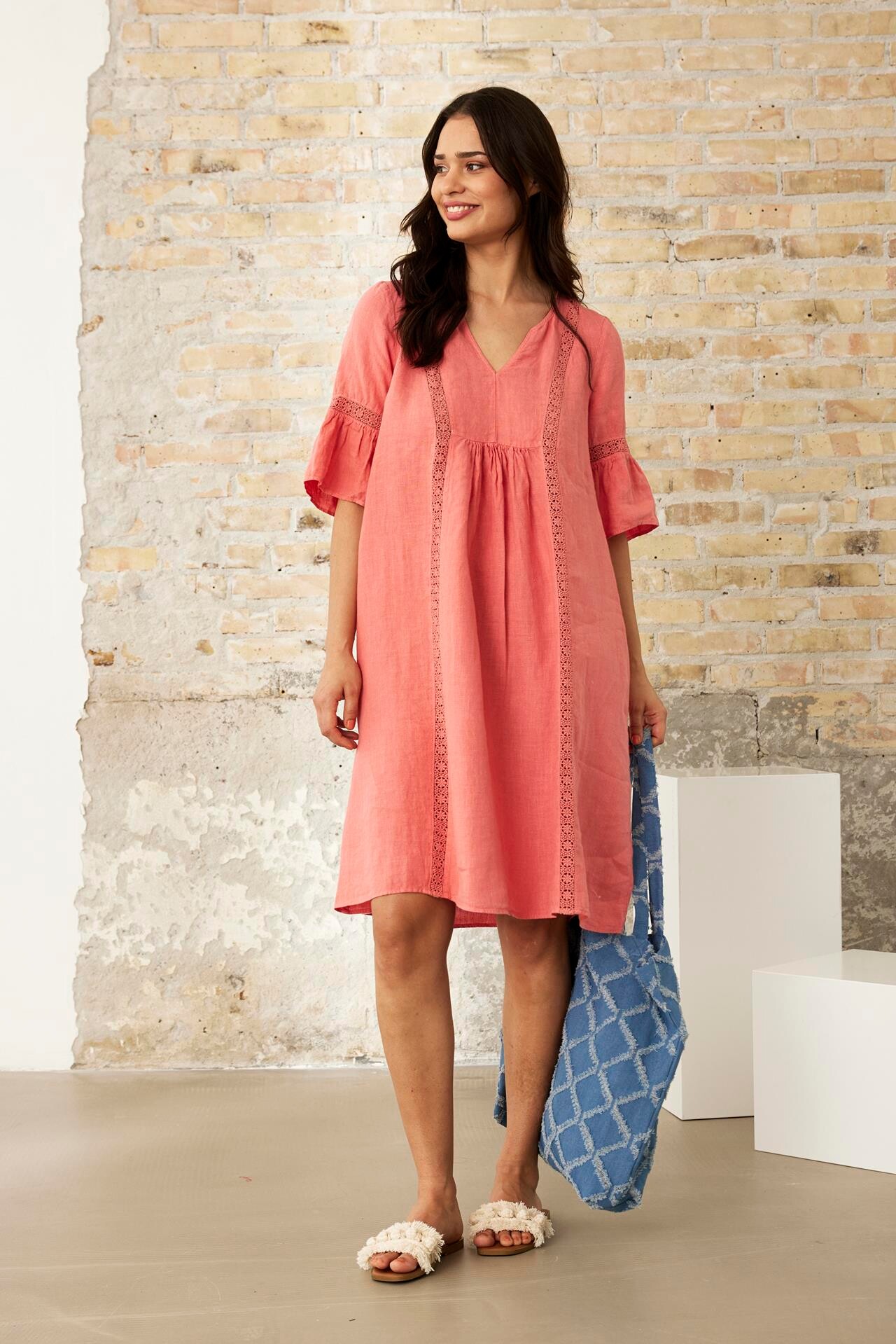 IN FRONT LINO DRESS 16231 420 (Coral 420)