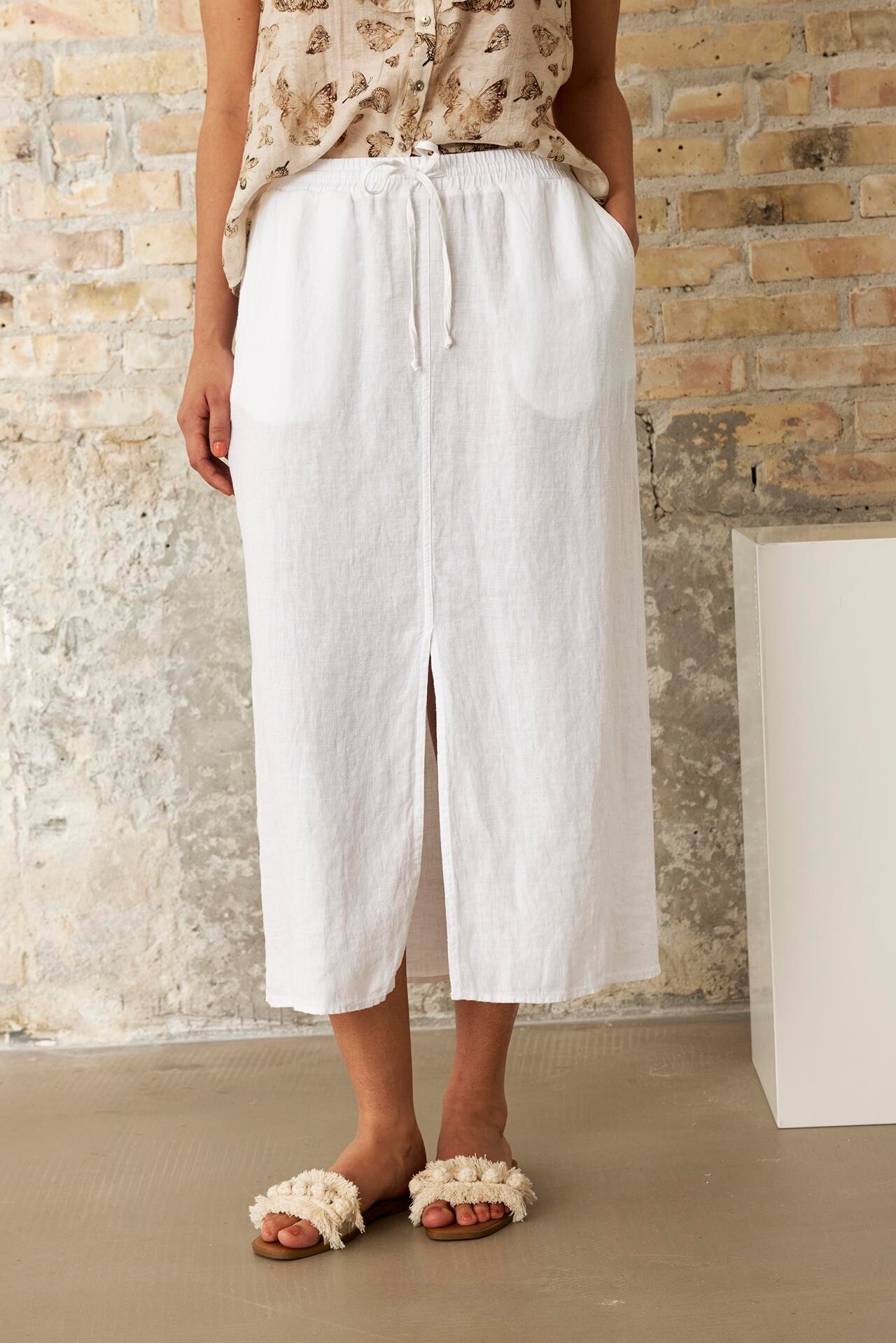 Front Lino Skirt 16230 010 White 010