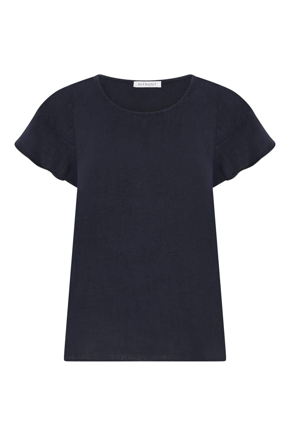 Lino Bluse Farve Navy Størrelse Xxl Dame Fra In Front