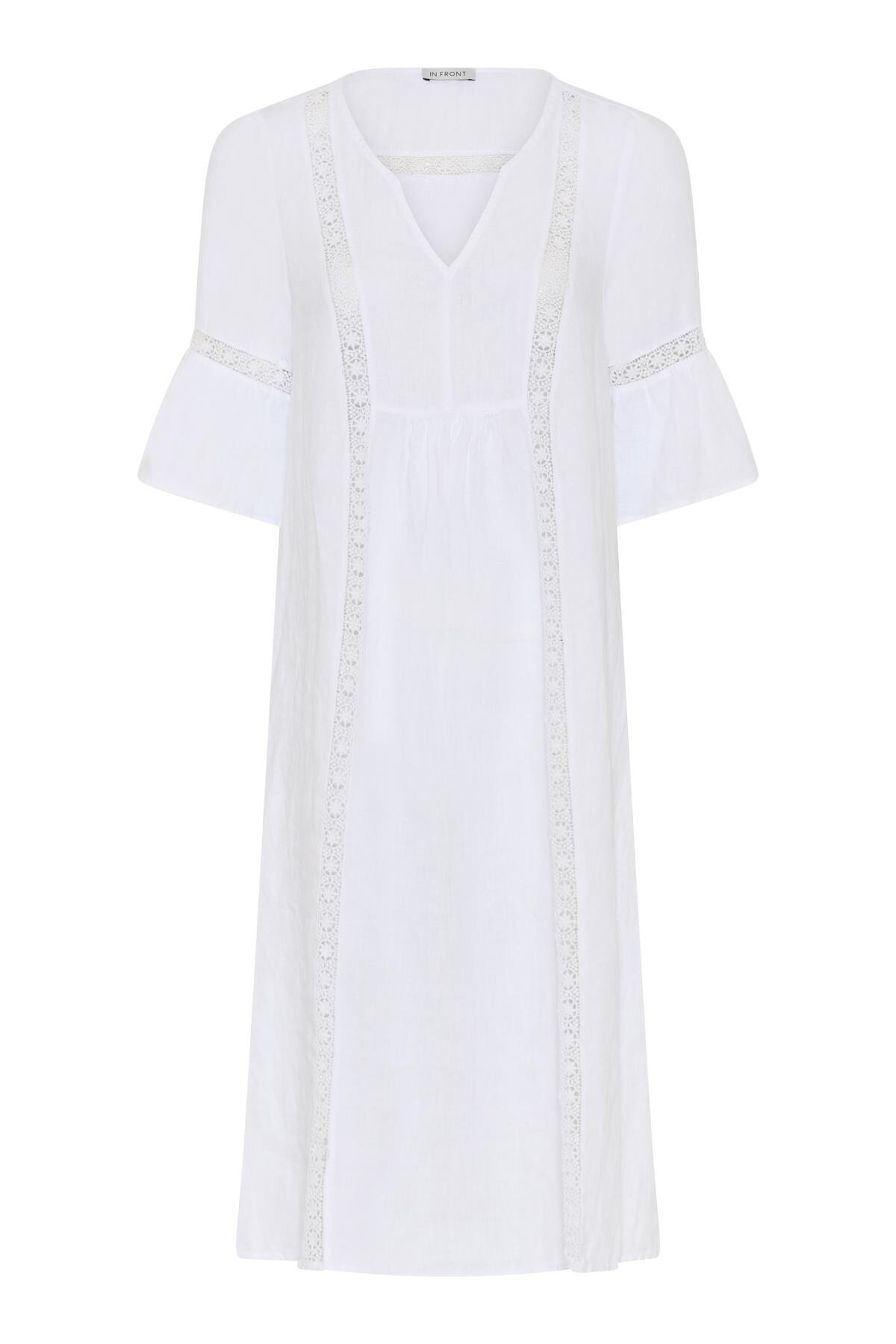 Front Lino Dress 16231 010 White 010