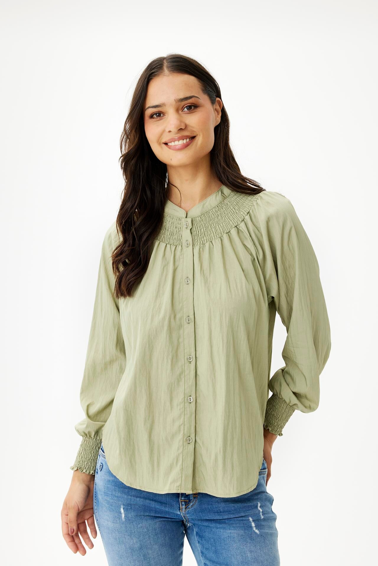Front Marylin Shirt 16360 671 Moss Green 671