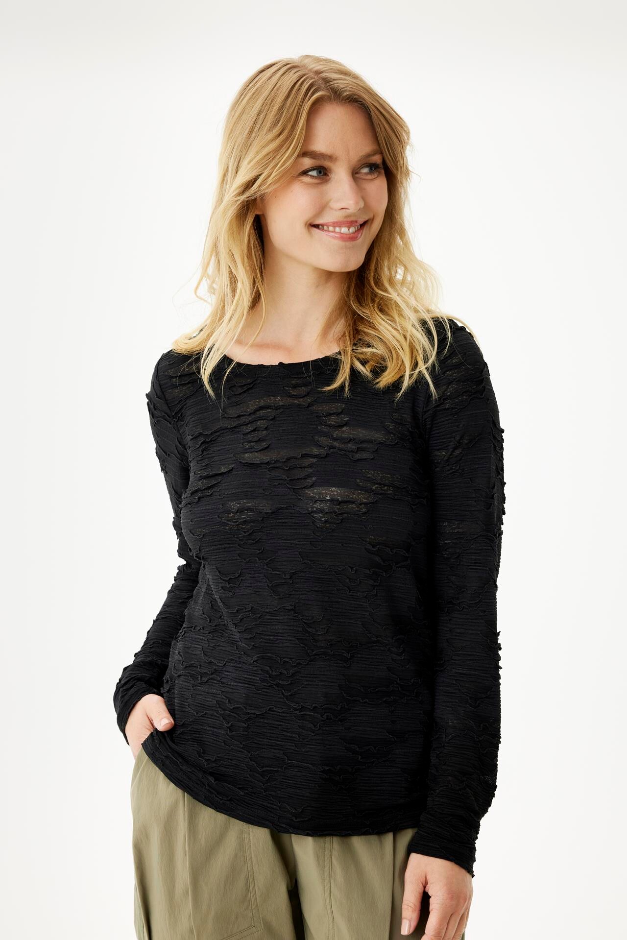 Front Lotus Shirt Farve: Black Størrelse: Dame