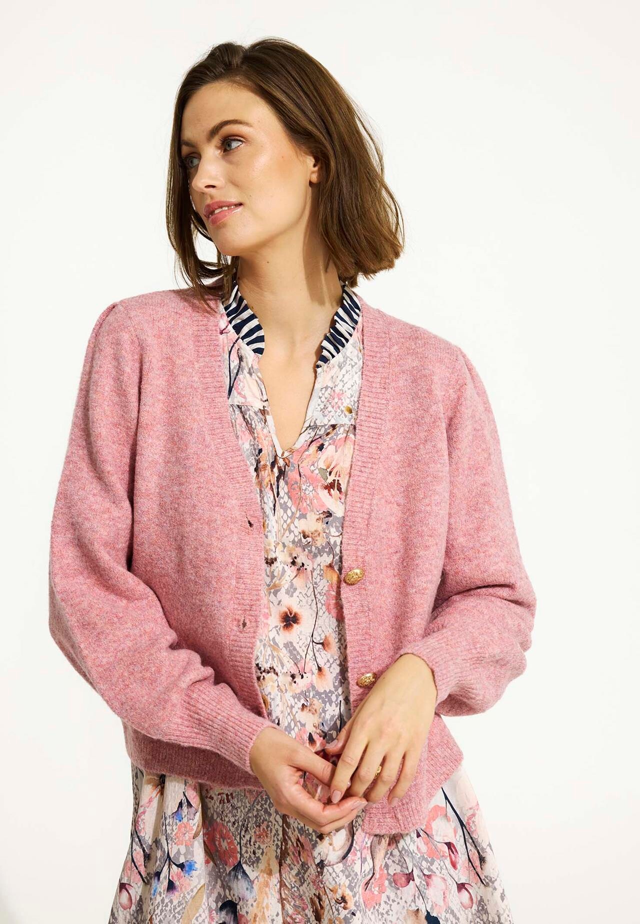 Front Jenny Cardigan Farve: Blush Rose Størrelse: Dame