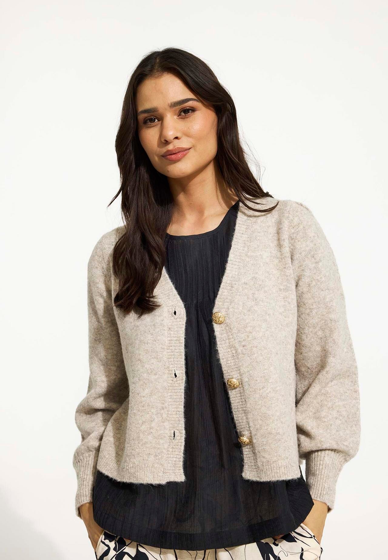 Front Jenny Cardigan Farve: Nature Størrelse: Dame