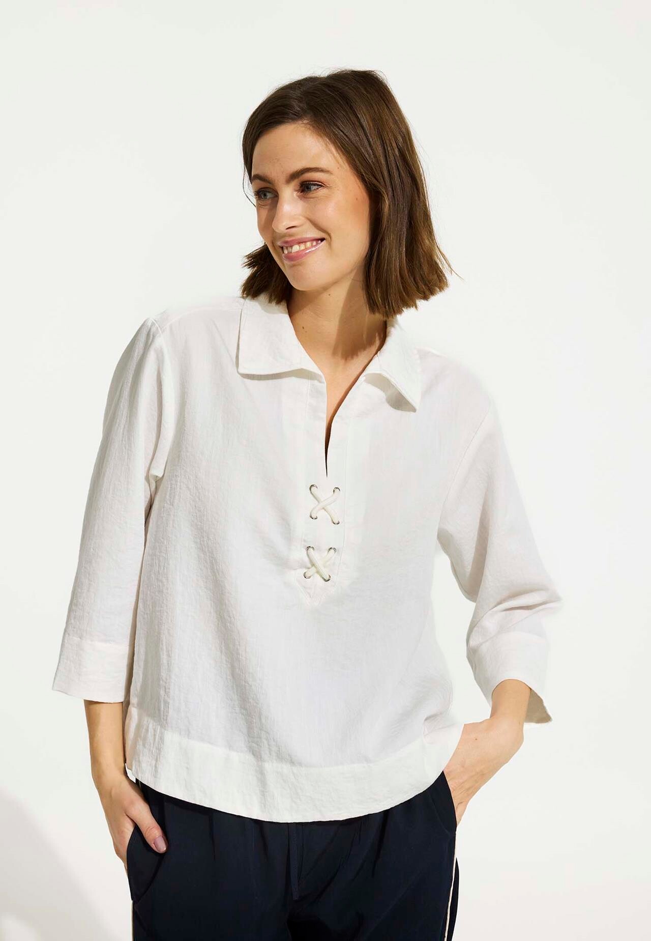 IN FRONT BEA BLOUSE 16556 010 (White 010)