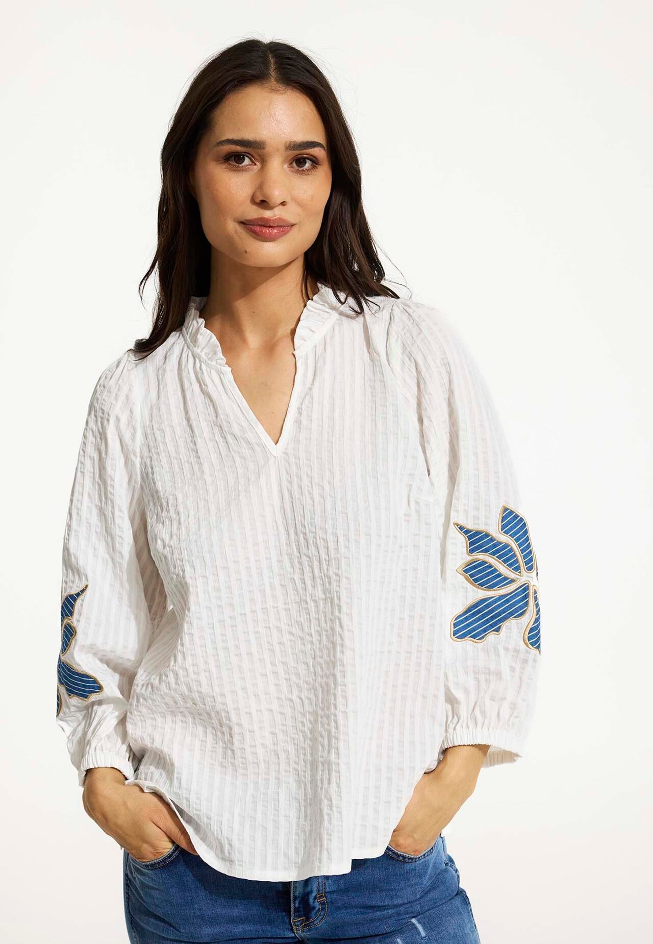 IN FRONT BONNI BLOUSE 16553 010 (White 010)
