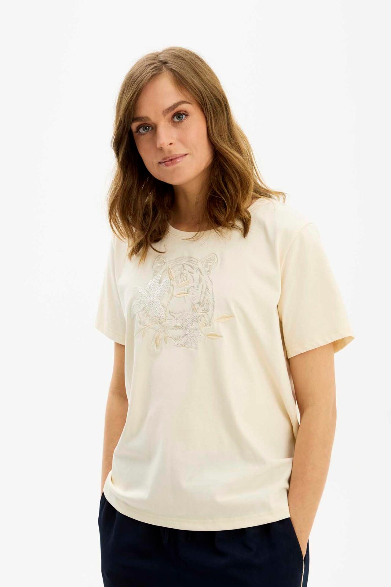IN FRONT PALMA T-SHIRT 16599 025 (Creme 025)