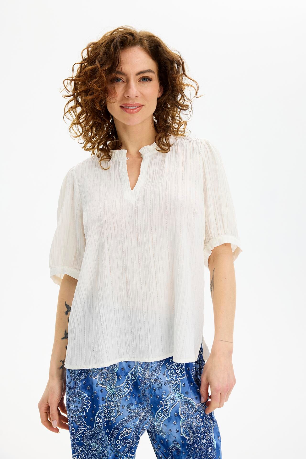 IN FRONT TOVE BLOUSE 16686 010 (White 010)