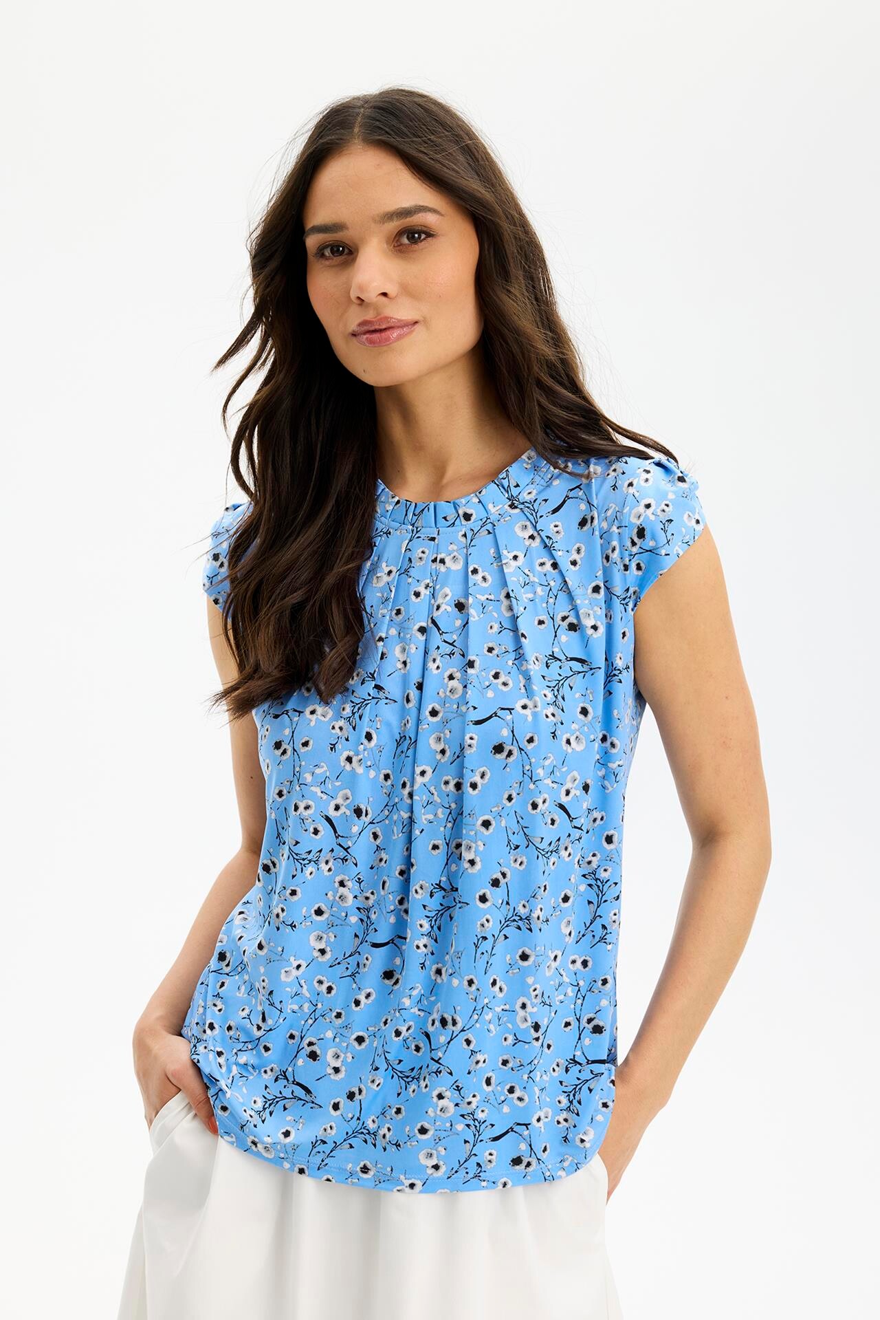 Front Grazia Bluse Farve: Light Blue Størrelse: Dame