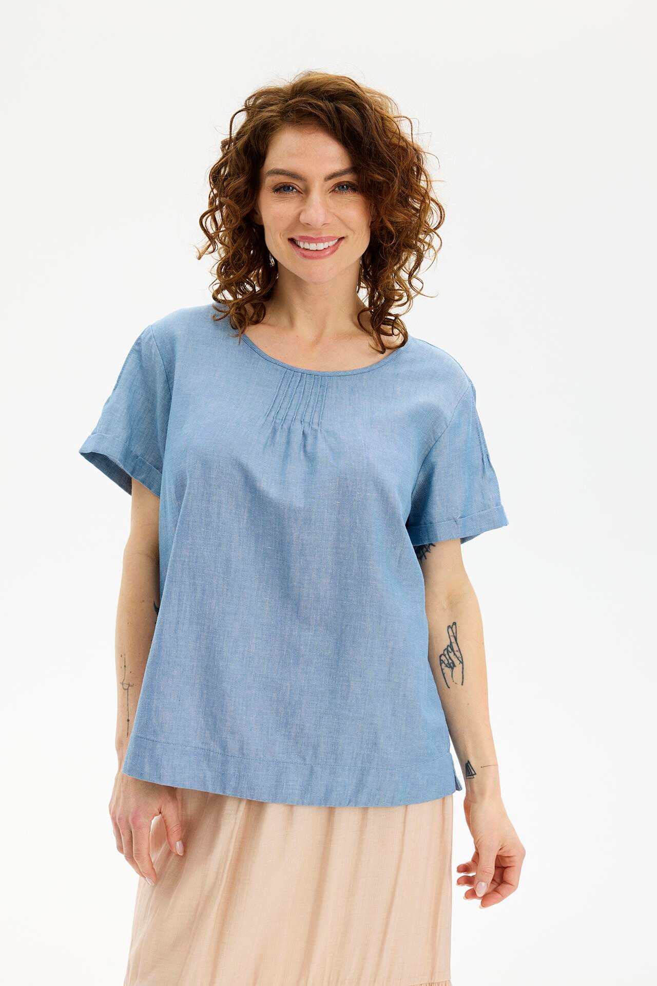 IN FRONT ANE BLOUSE 16633 501 (Blue 501)