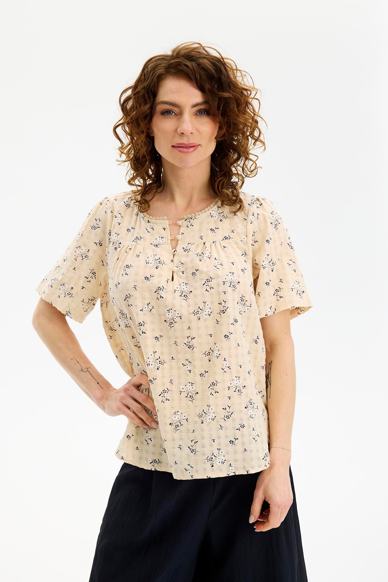 IN FRONT JETTE BLOUSE 16630 191 (Sand 191)