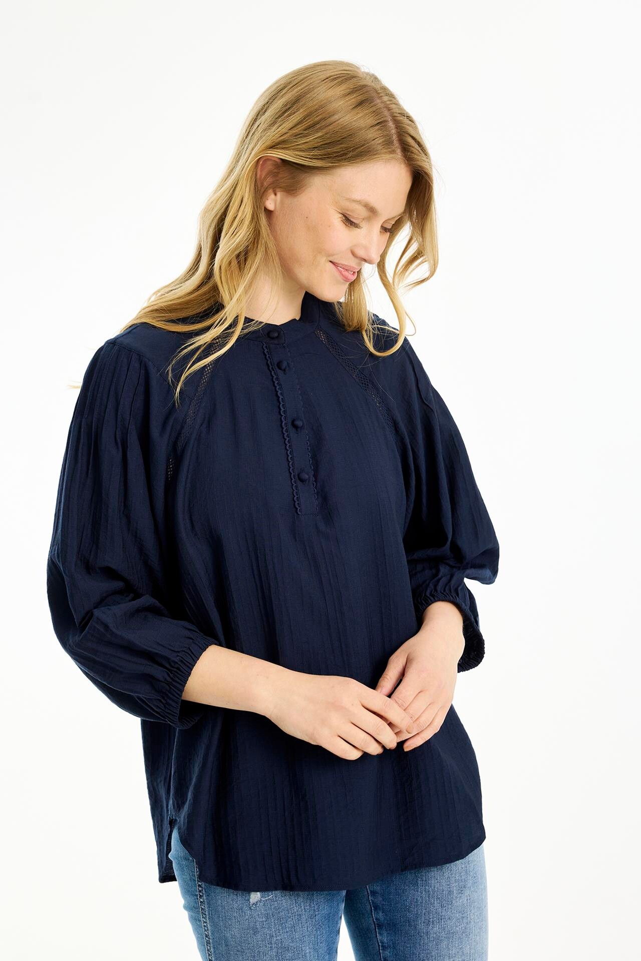 IN FRONT OLINE BLOUSE 16756 NAVY (Navy 591)