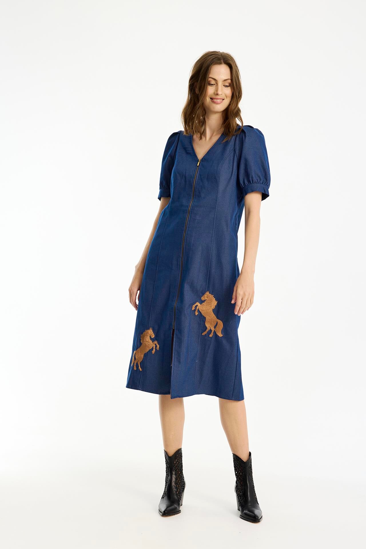 IN FRONT CAMALA DRESS 16727 509 (Denim Blue 509)