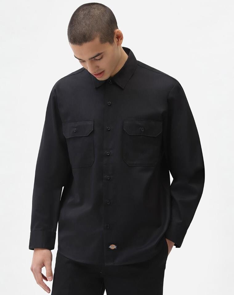 Utility & Safety Uniform Work Shirt Dickies 574 Long Sleeve Button Down Top 