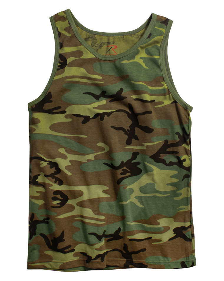 MENS SLEEVELESS MUSCLE VEST TOP JUNGLE CAMO CAMOUFLAGE GREEN GREY BROWN S 4XL 