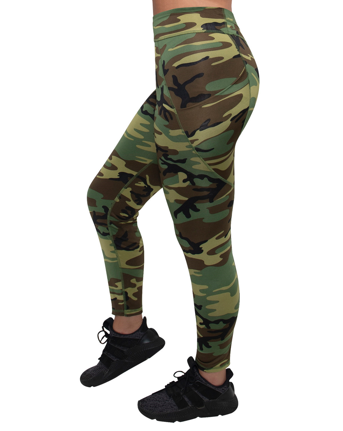 #2 - Rothco Womens Workout Performance Camo Leggings With Pockets (Woodland, L)