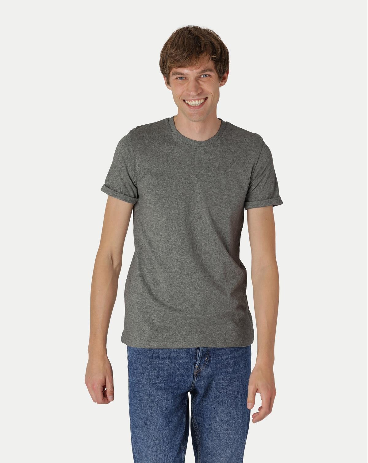 Neutral Organic - Mens Roll Up Sleeve T-shirt (Heather Charcoal, XL)