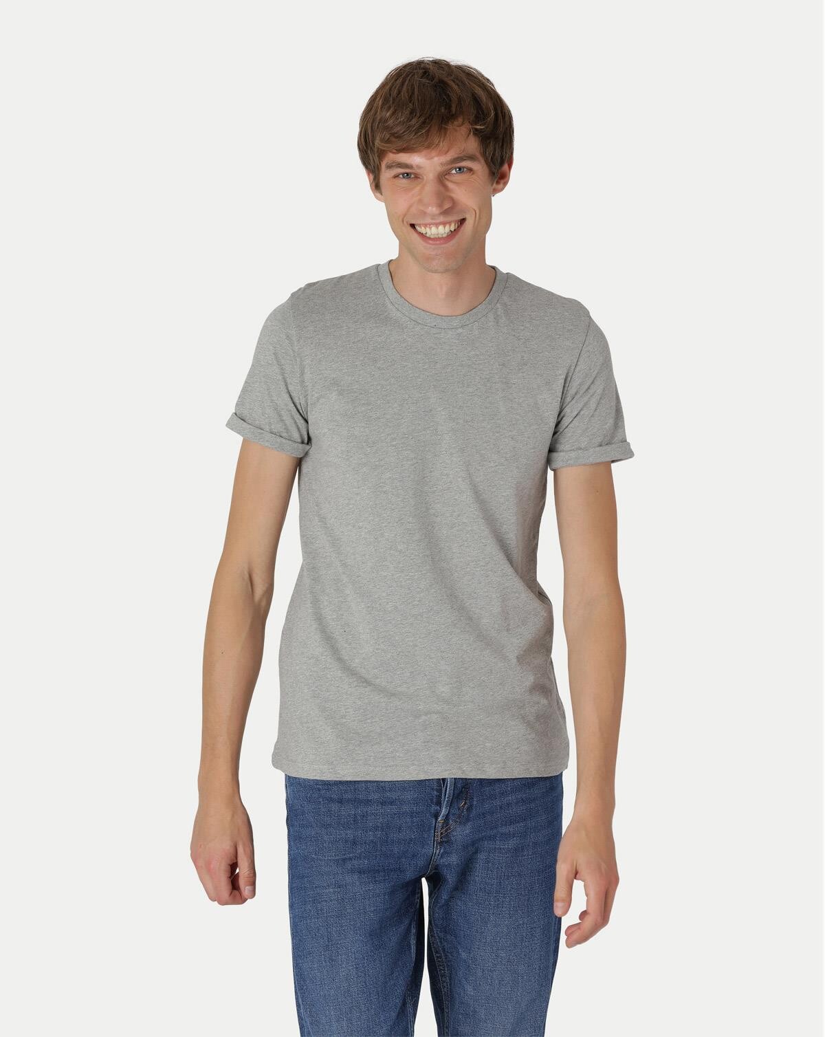 Neutral Organic - Mens Roll Up Sleeve T-shirt (Grå Meleret, XL)