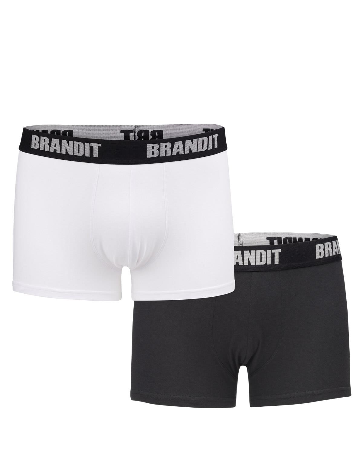 Brandit Boxershorts Logo 2er Pack (Hvid / Sort, M)