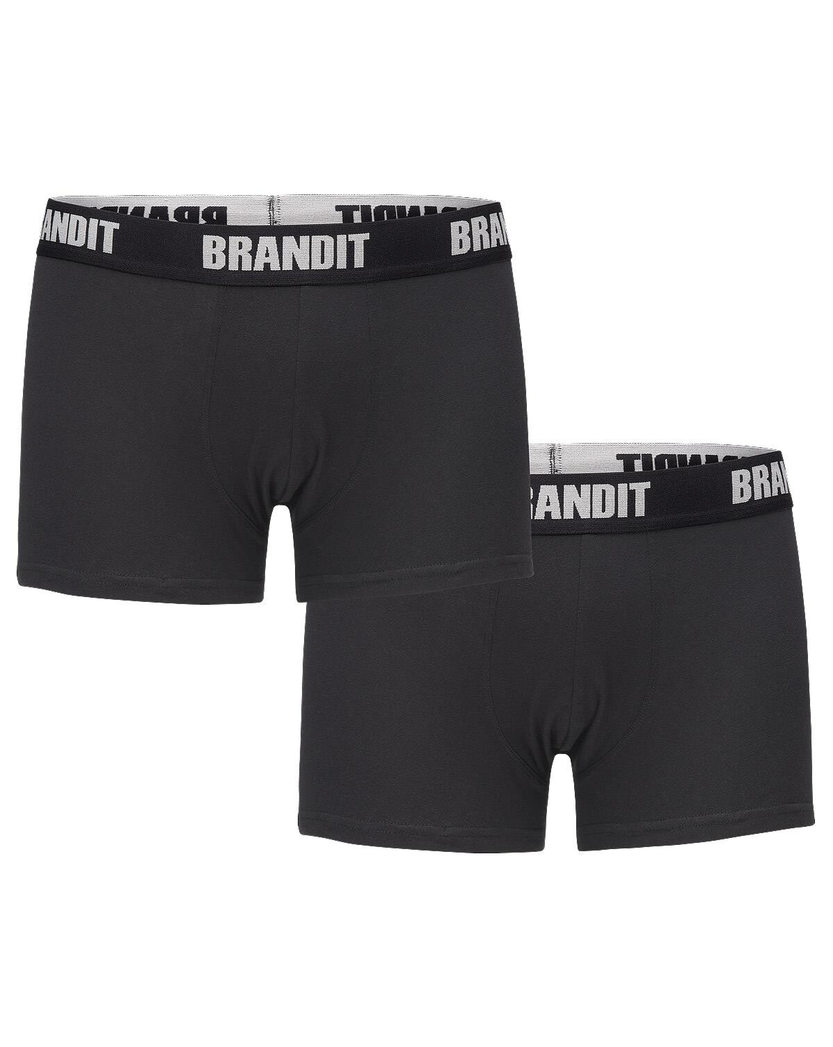 Brandit Boxershorts Logo 2er Pack (Sort, 2XL)