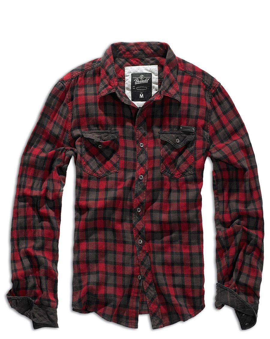 #2 - Brandit Check Skjorte (Rød / Brun, L)