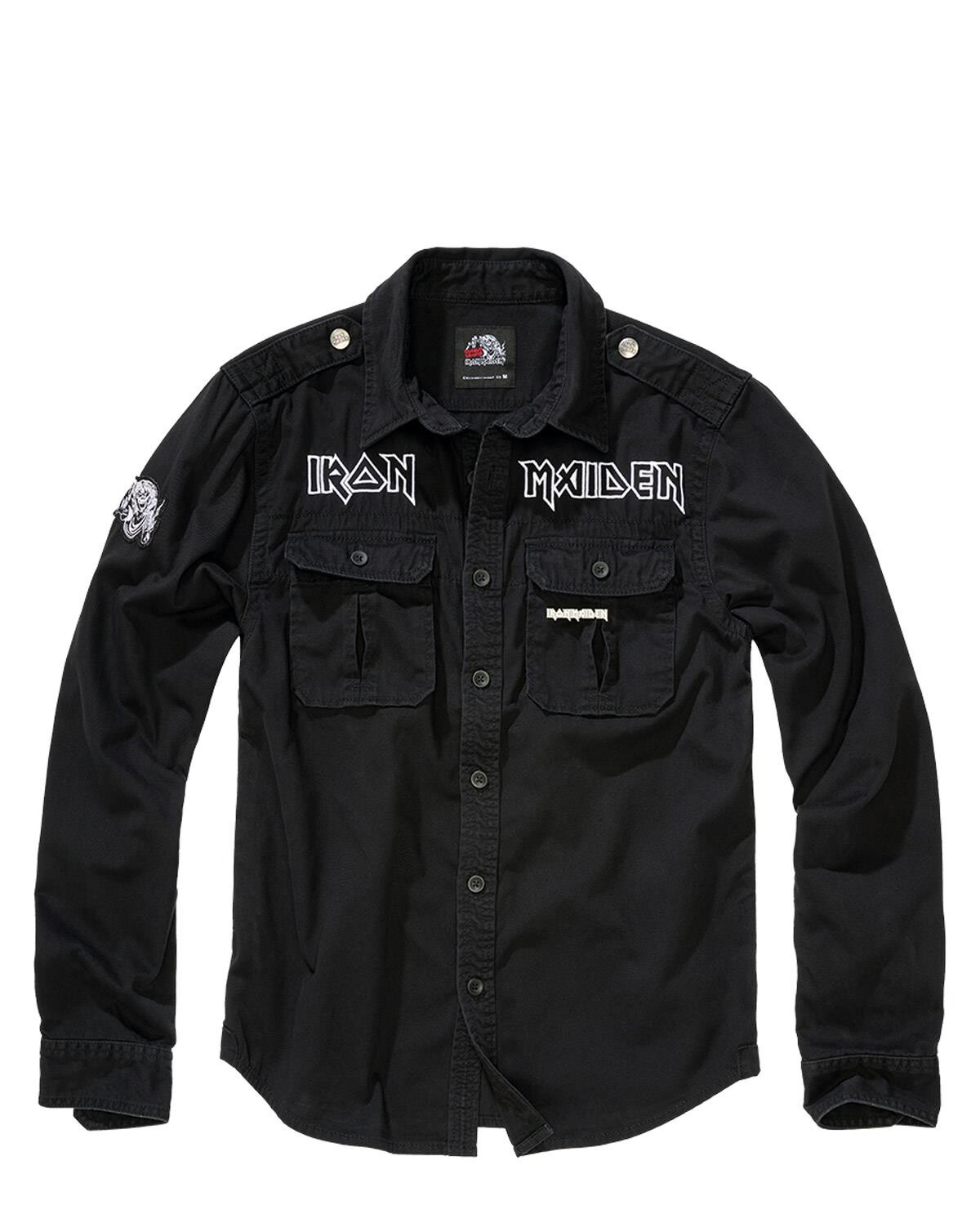 Brandit Iron Maiden Vintage Shirt Long Sleeve Eddie (Sort, 6XL)