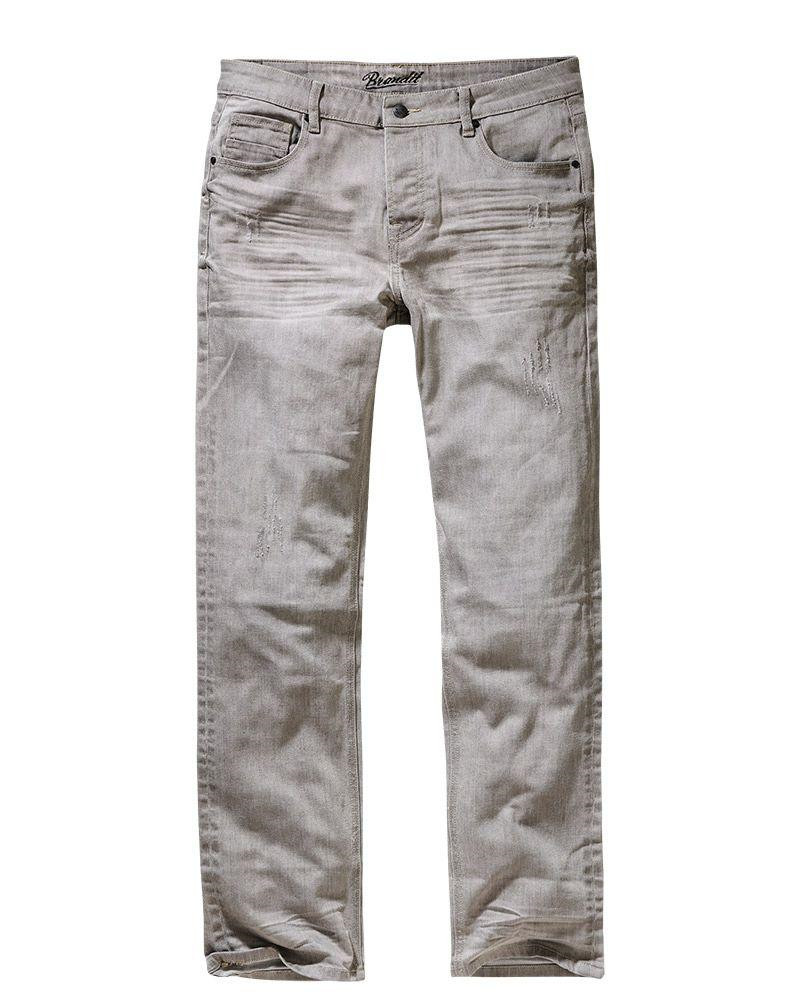 Brandit Jake Denim Jeans, Slim Fit (Grå, W33 / L34)