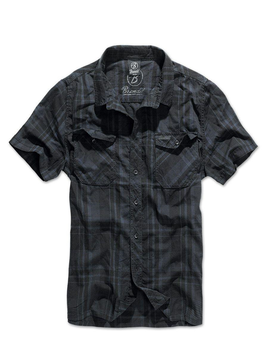 Brandit Roadstar Kortærmet Skjorte (Sort / Blå, XL)