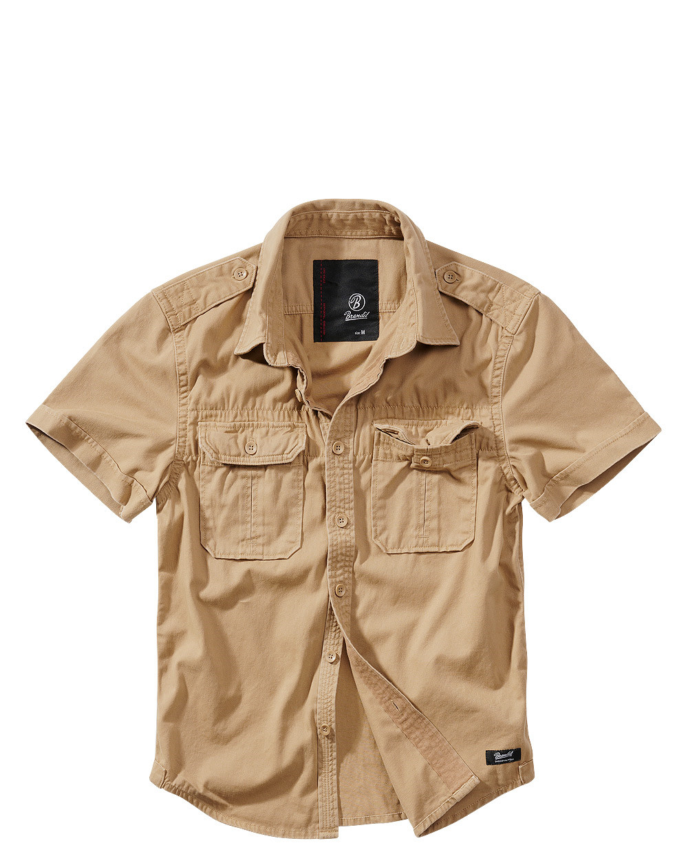 Brandit Short Sleeve Vintage Shirt (Camel, M)
