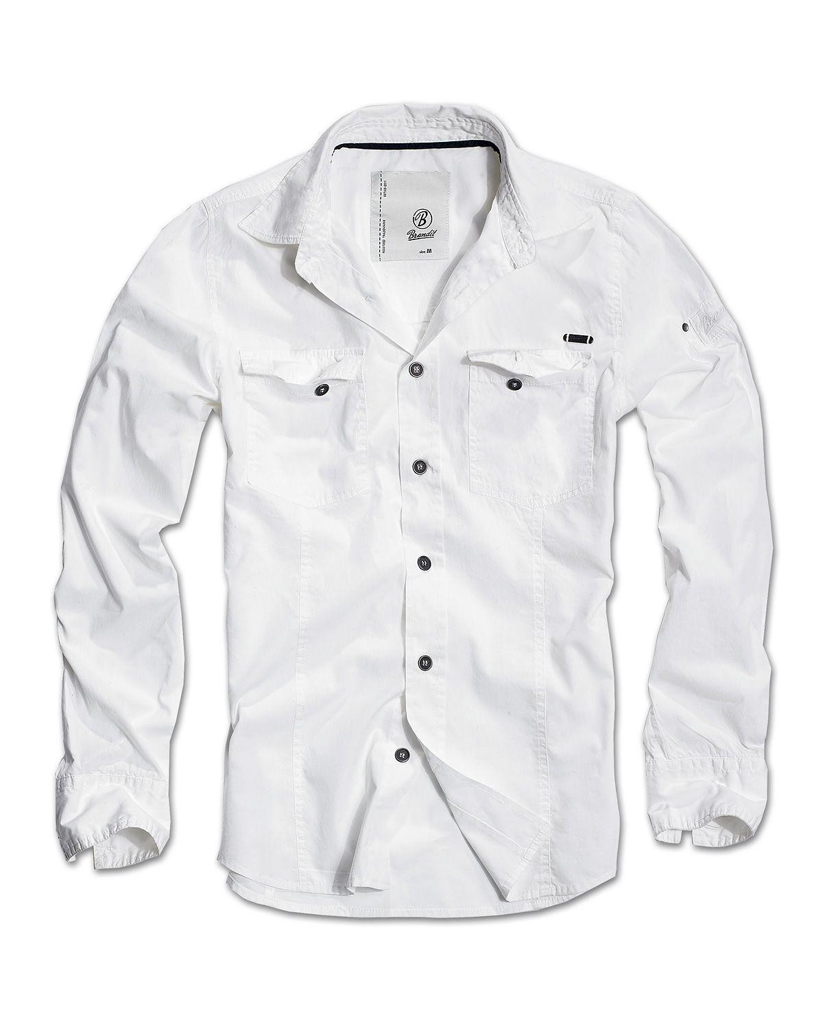 Brandit Slim Fit Vintage Skjorte (Hvid, XL)