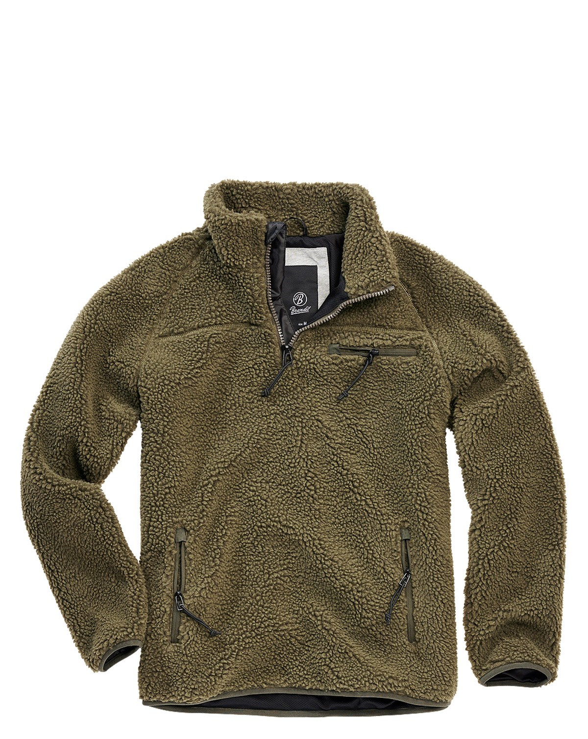 Brandit Teddyfleece Troyer Sweatshirt (Oliven, M)
