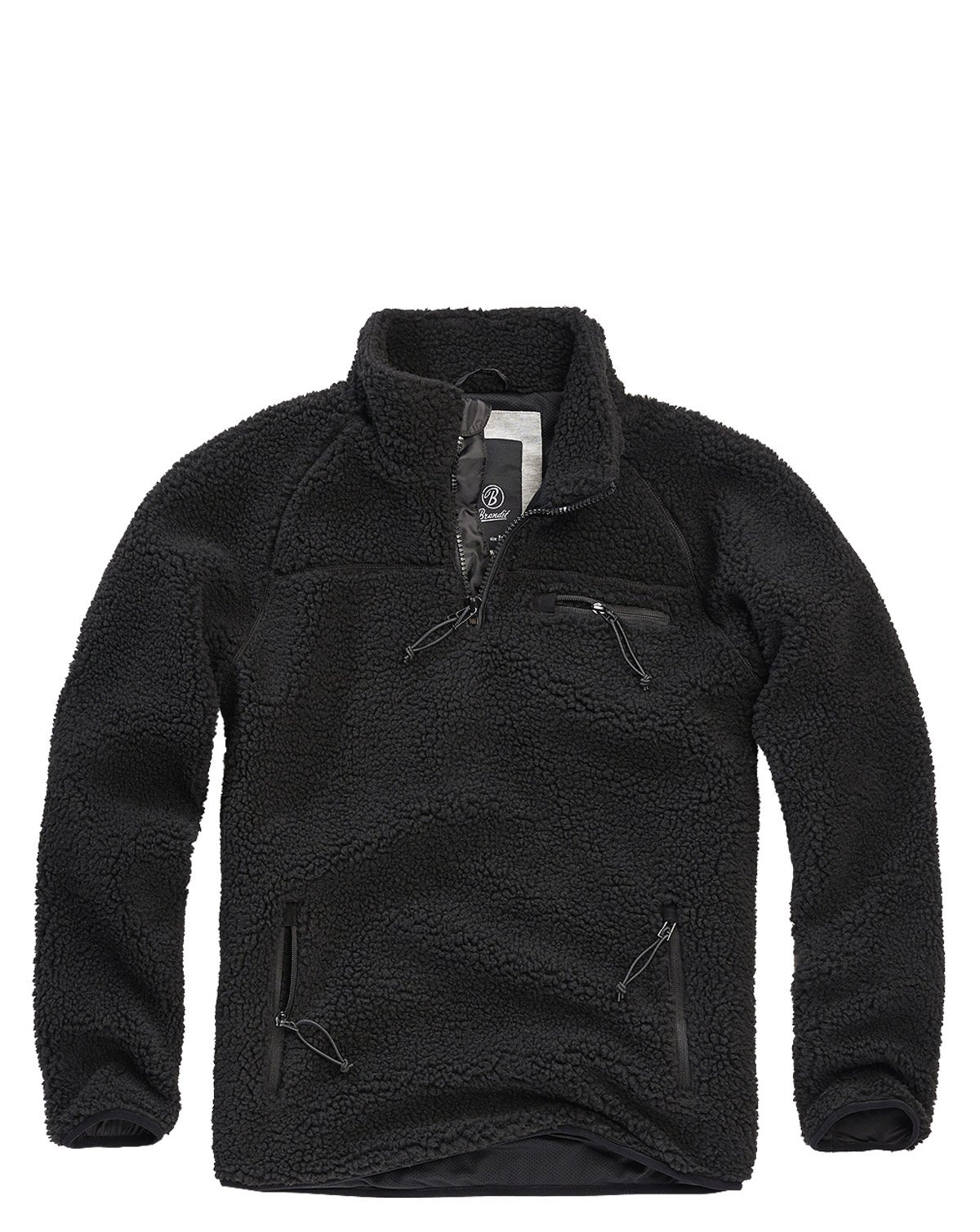 7: Brandit Teddyfleece Troyer Sweatshirt (Sort, XL)