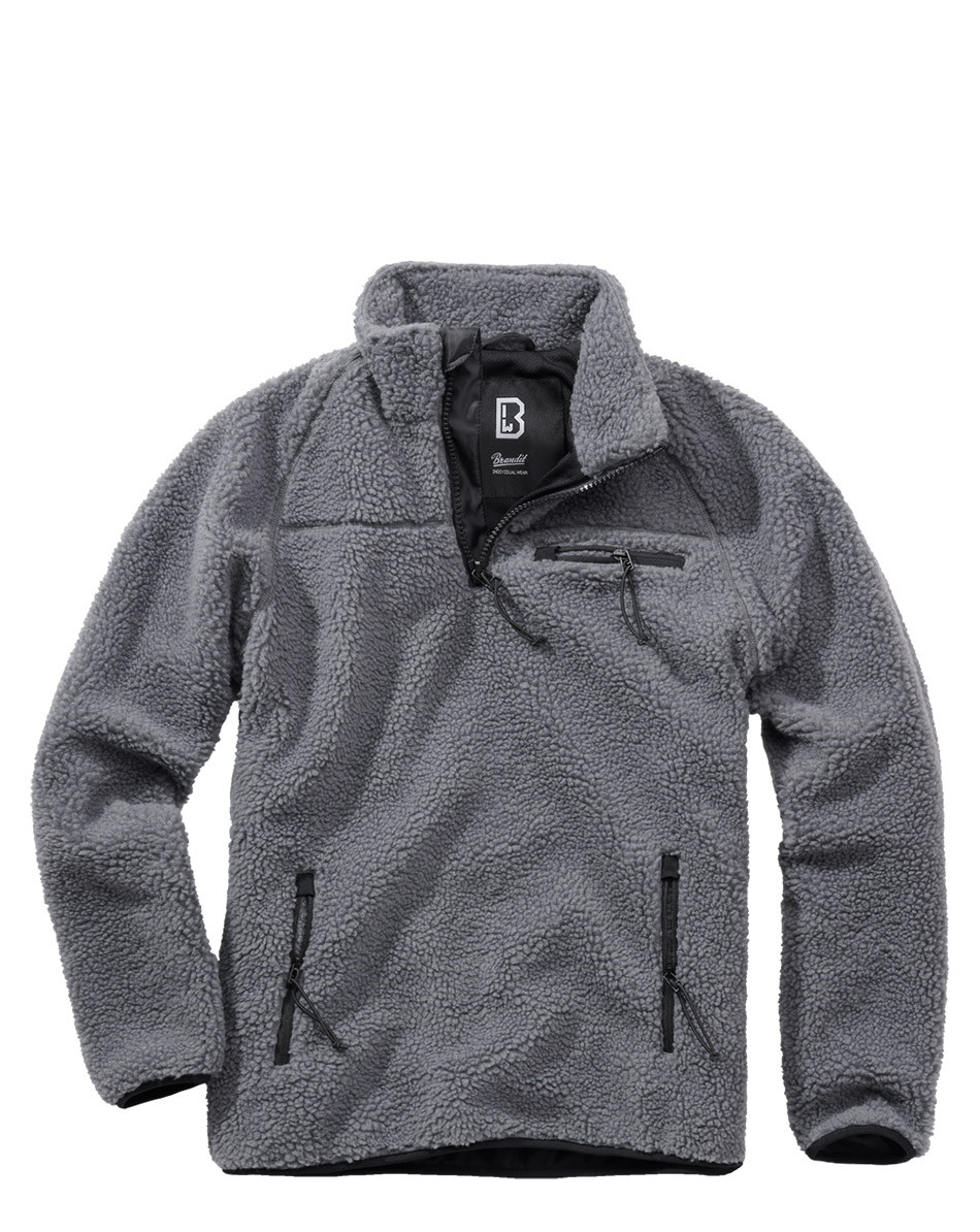 Brandit Teddyfleece Troyer Sweatshirt (Antracit, 5XL)