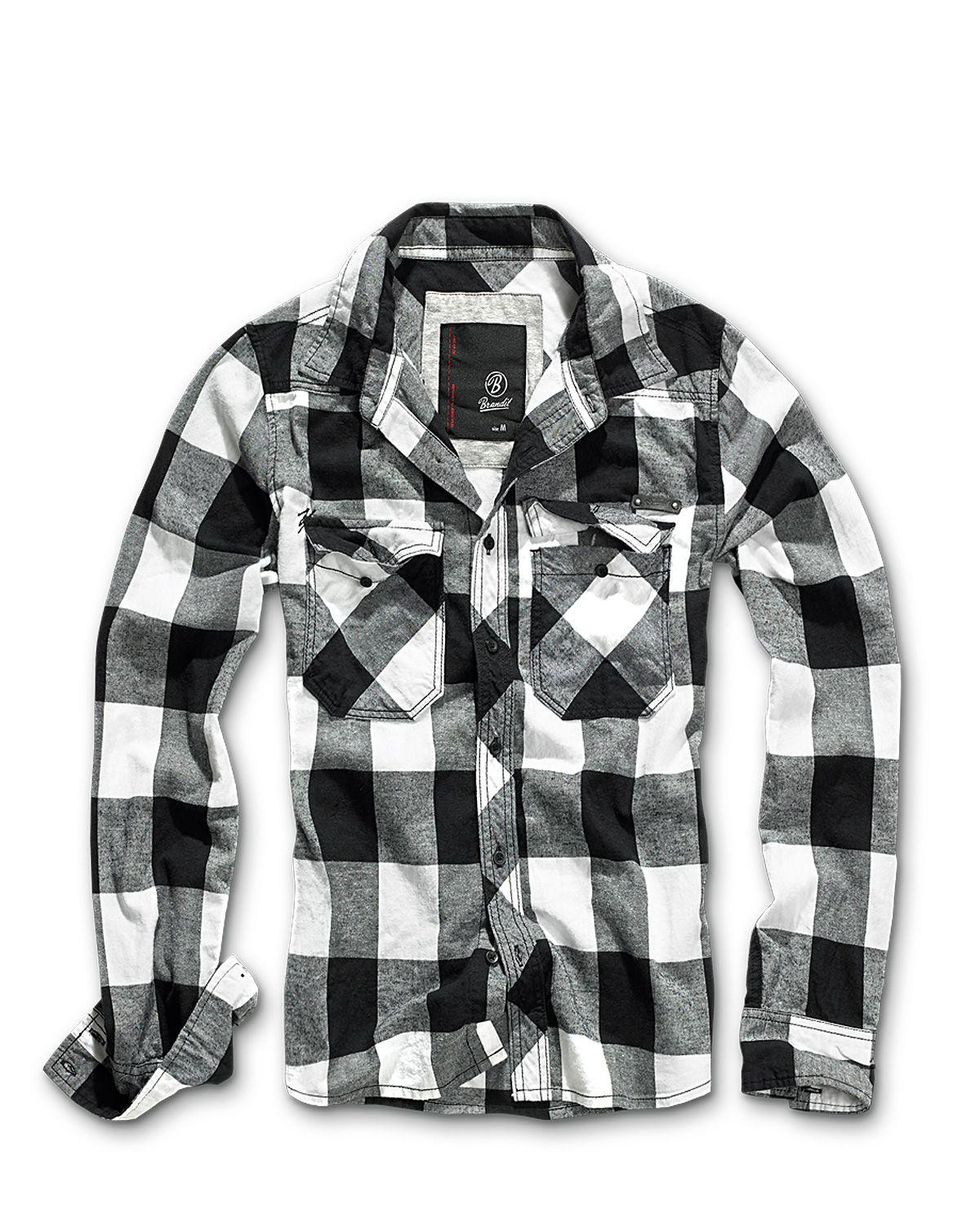 Brandit Ternet Skjorte (Sort / Hvid, XL)