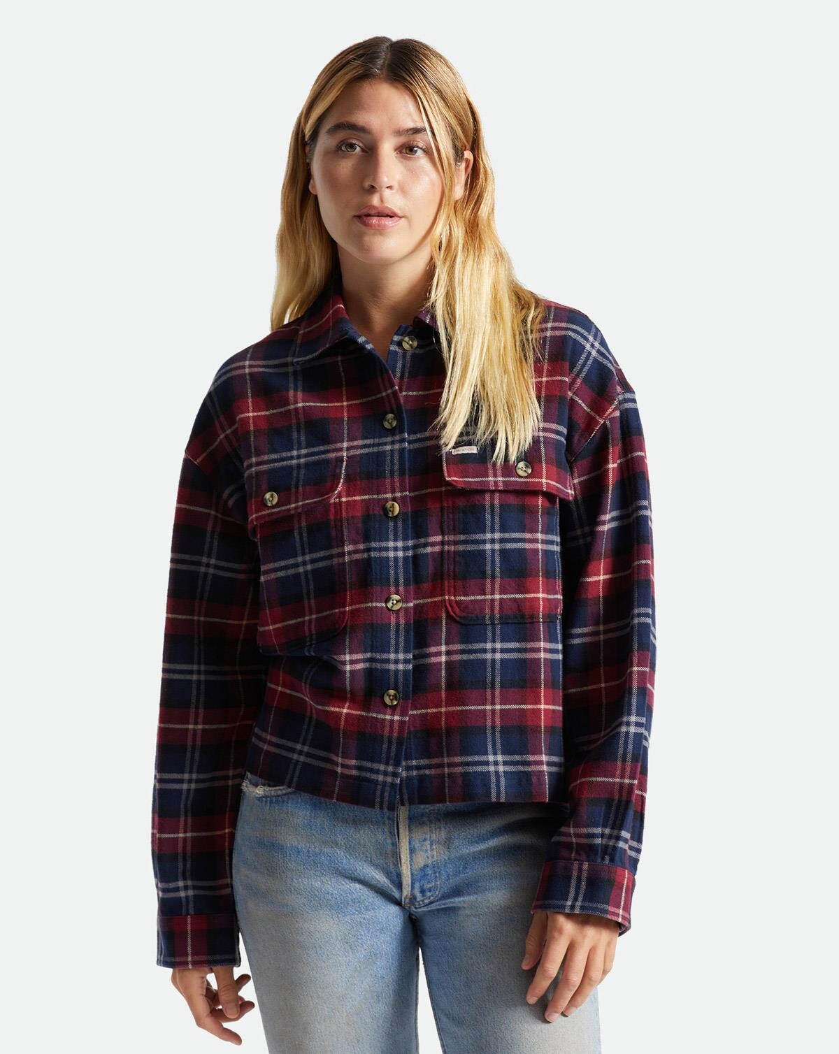 Billede af Brixton Bowery Flannel Shirt - Women (Rød / Blå, XL)