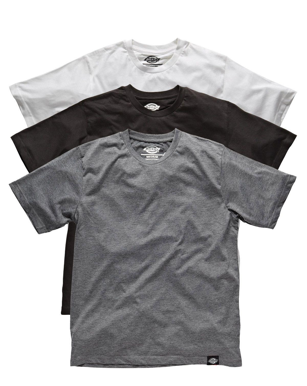 Dickies Multi-color T-shirts - 3-pak (Sort / Hvid / Grå, L)