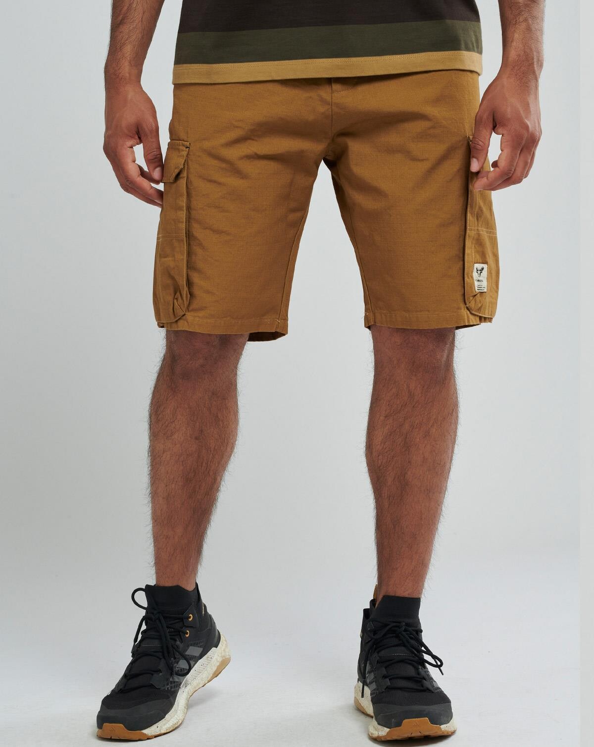 #3 - Fat Moose Tap Cargo Shorts (Khaki, S)