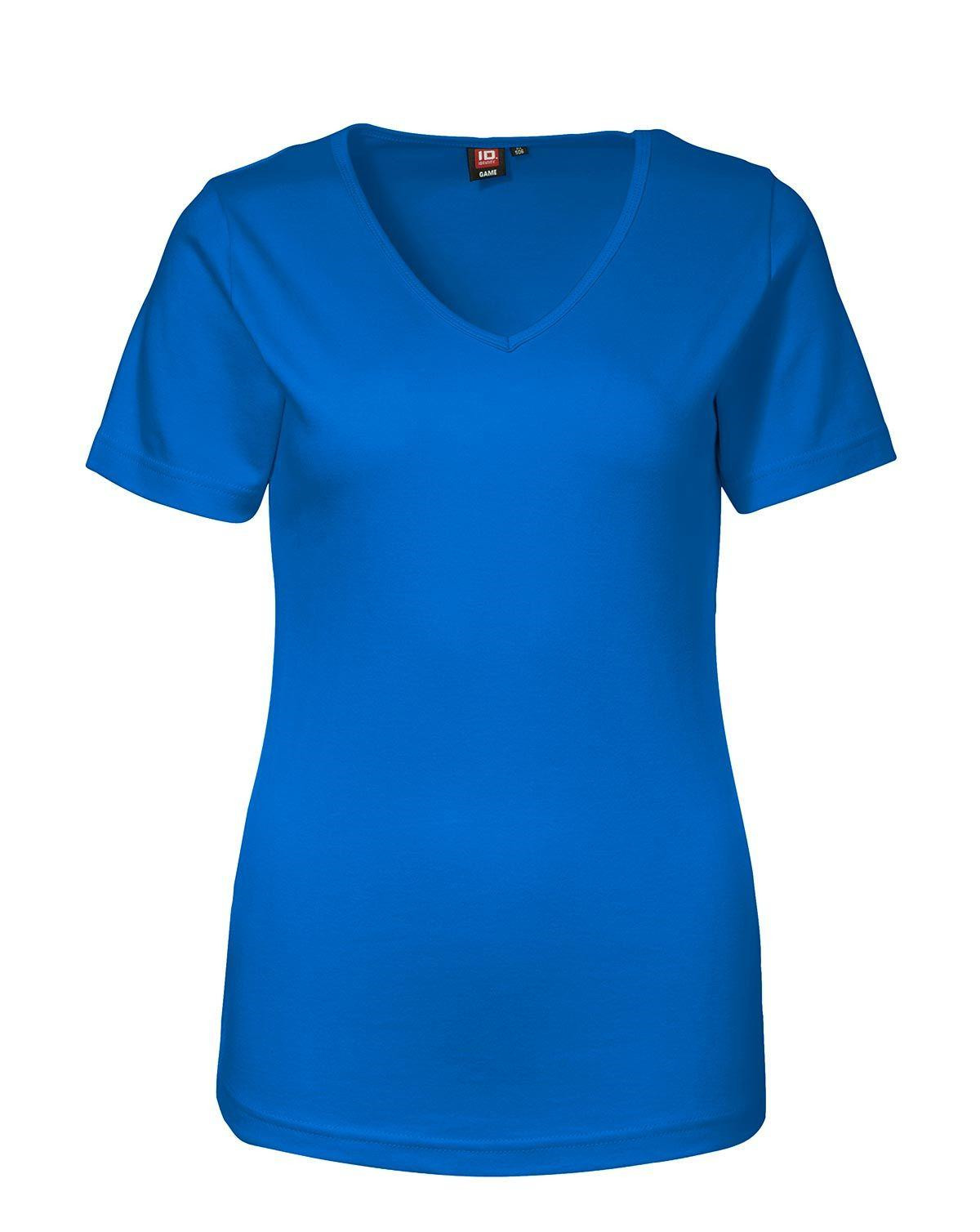 ID Feminin V-hals T-shirt (Azure, L)