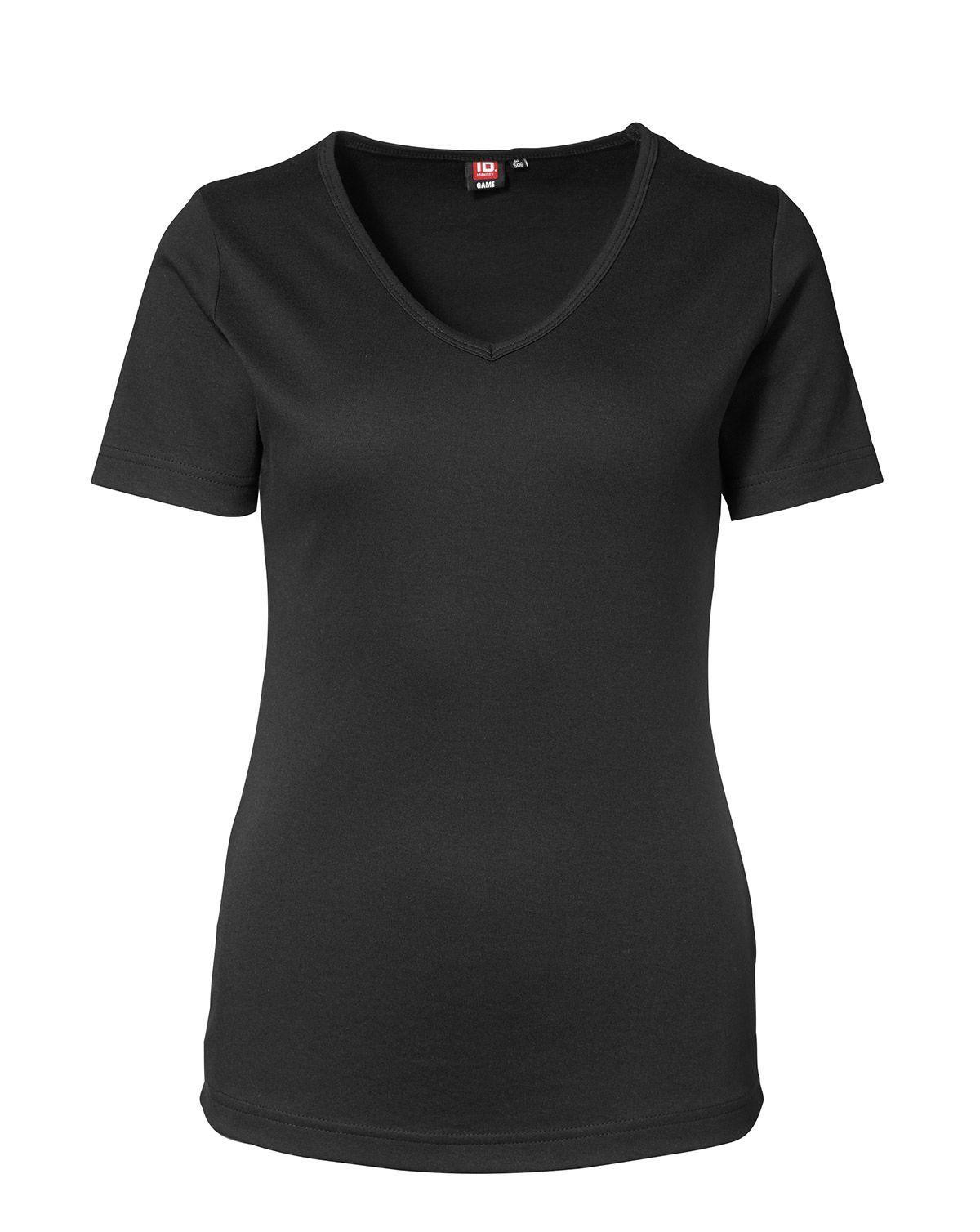 ID Feminin V-hals T-shirt (Sort, 3XL)
