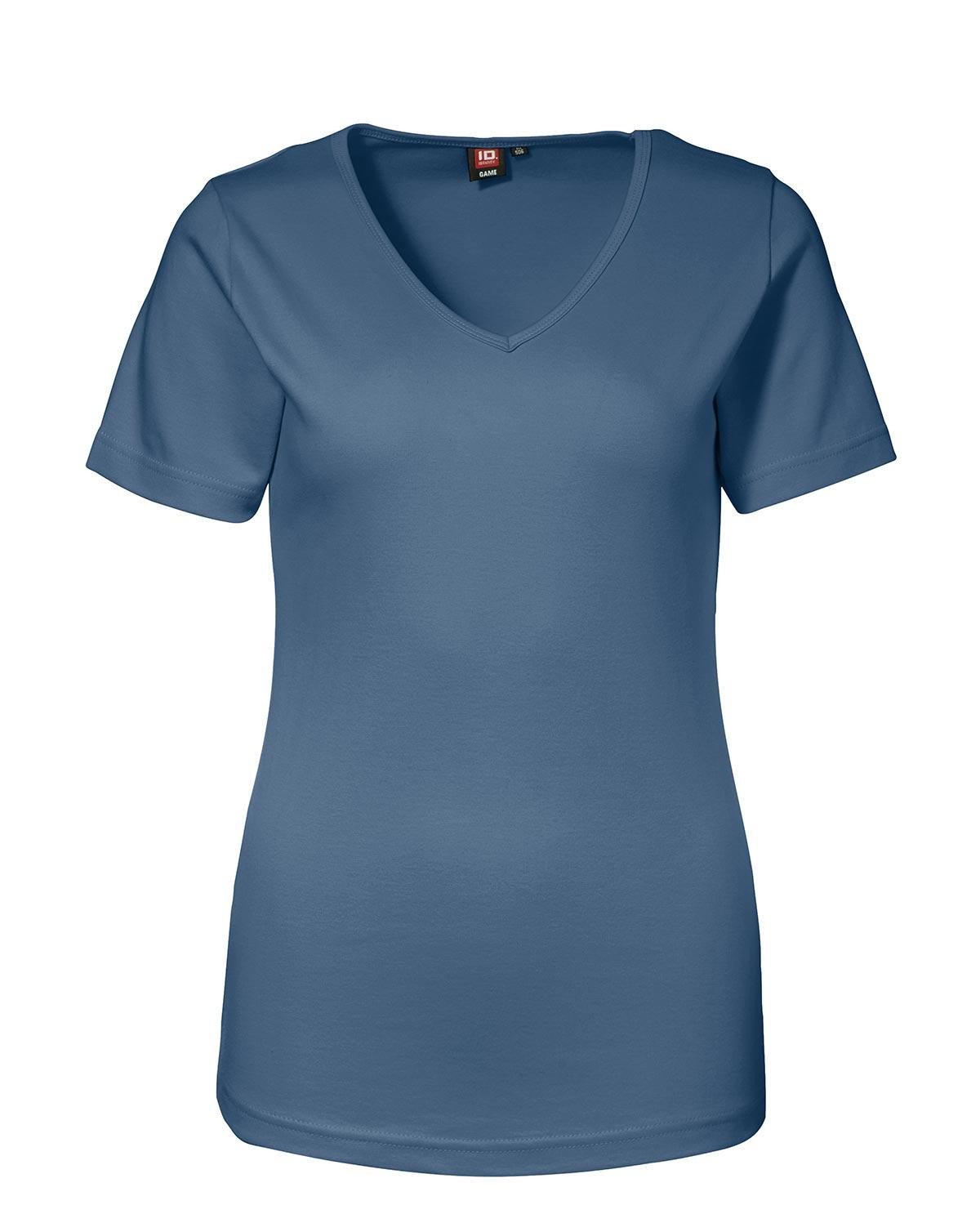 ID Feminin V-hals T-shirt (Blå, 3XL)