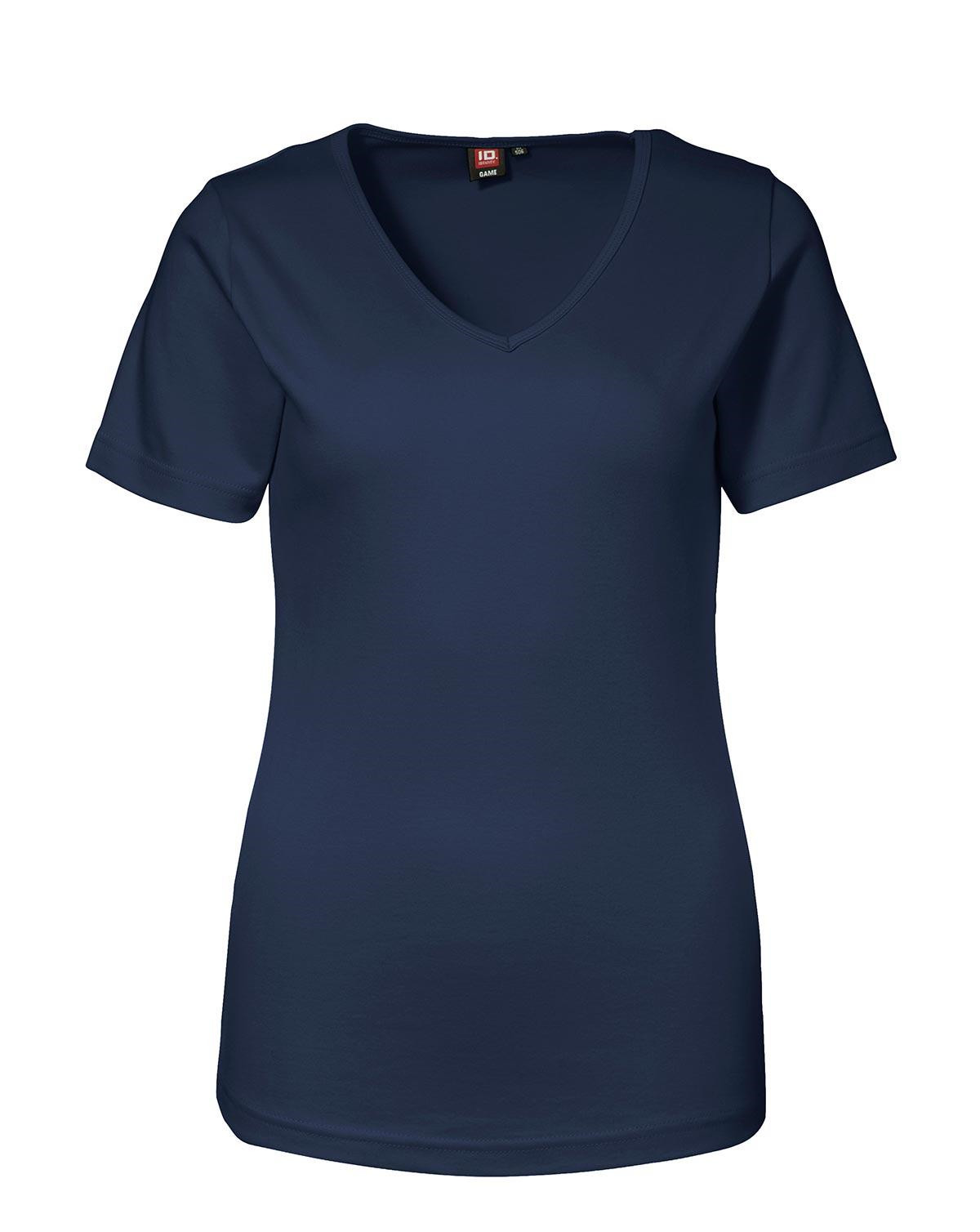 ID Feminin V-hals T-shirt (Navy, 3XL)