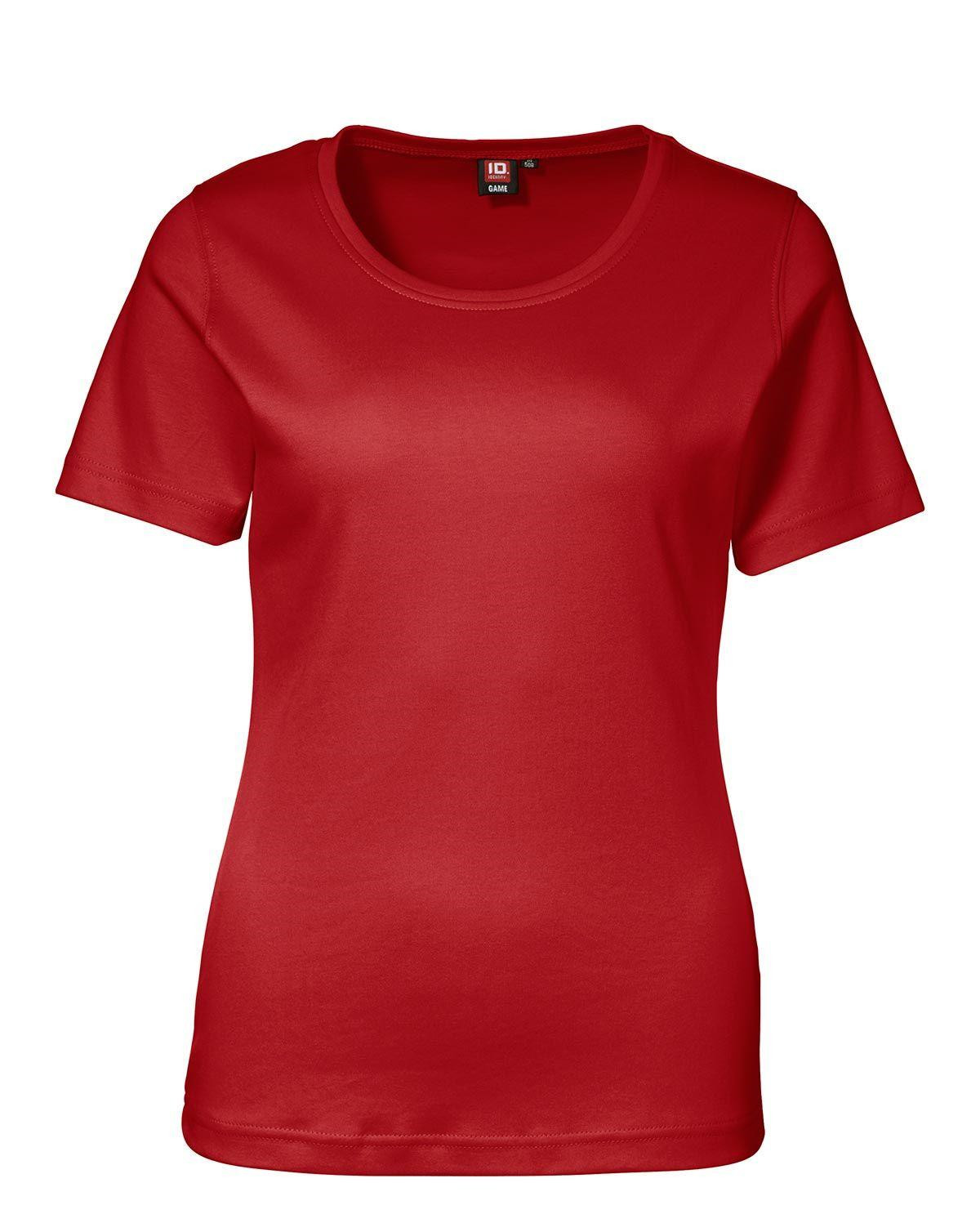 ID Interlock T-shirt til Kvinder (Rød, 2XL)