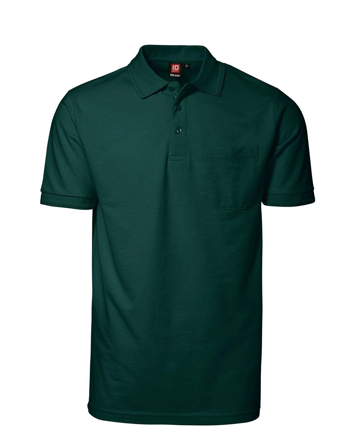 ID PRO Wear Poloshirt m. Lomme til Herre (Flaskegrøn, L)