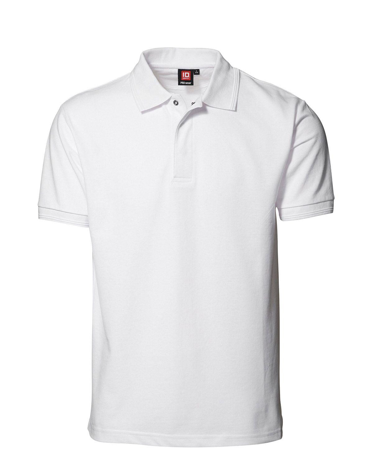 ID PRO Wear Poloshirt m. Trykknap (Hvid, XL)