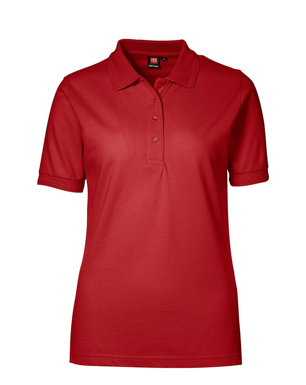 ID PRO Wear Poloshirt til Kvinder (Rød, 4XL)