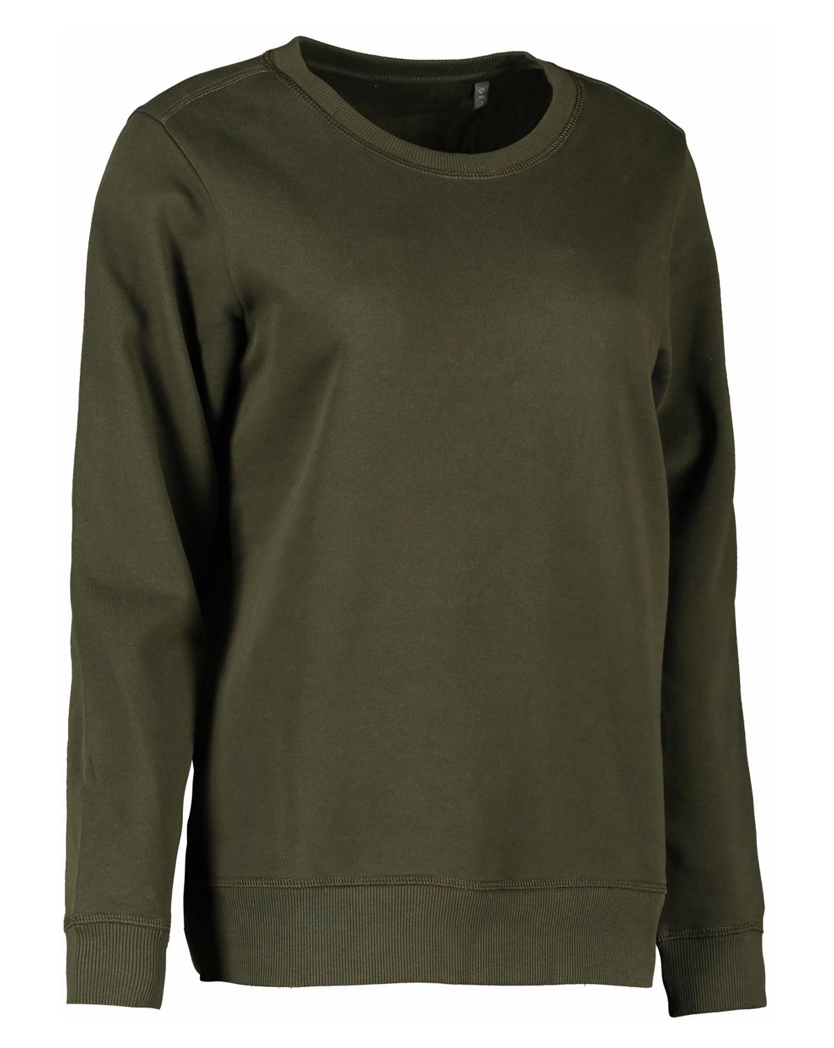 Se ID Sweatshirt Core O-Neck Kvinder - Økologisk (Oliven, L) hos Army Star