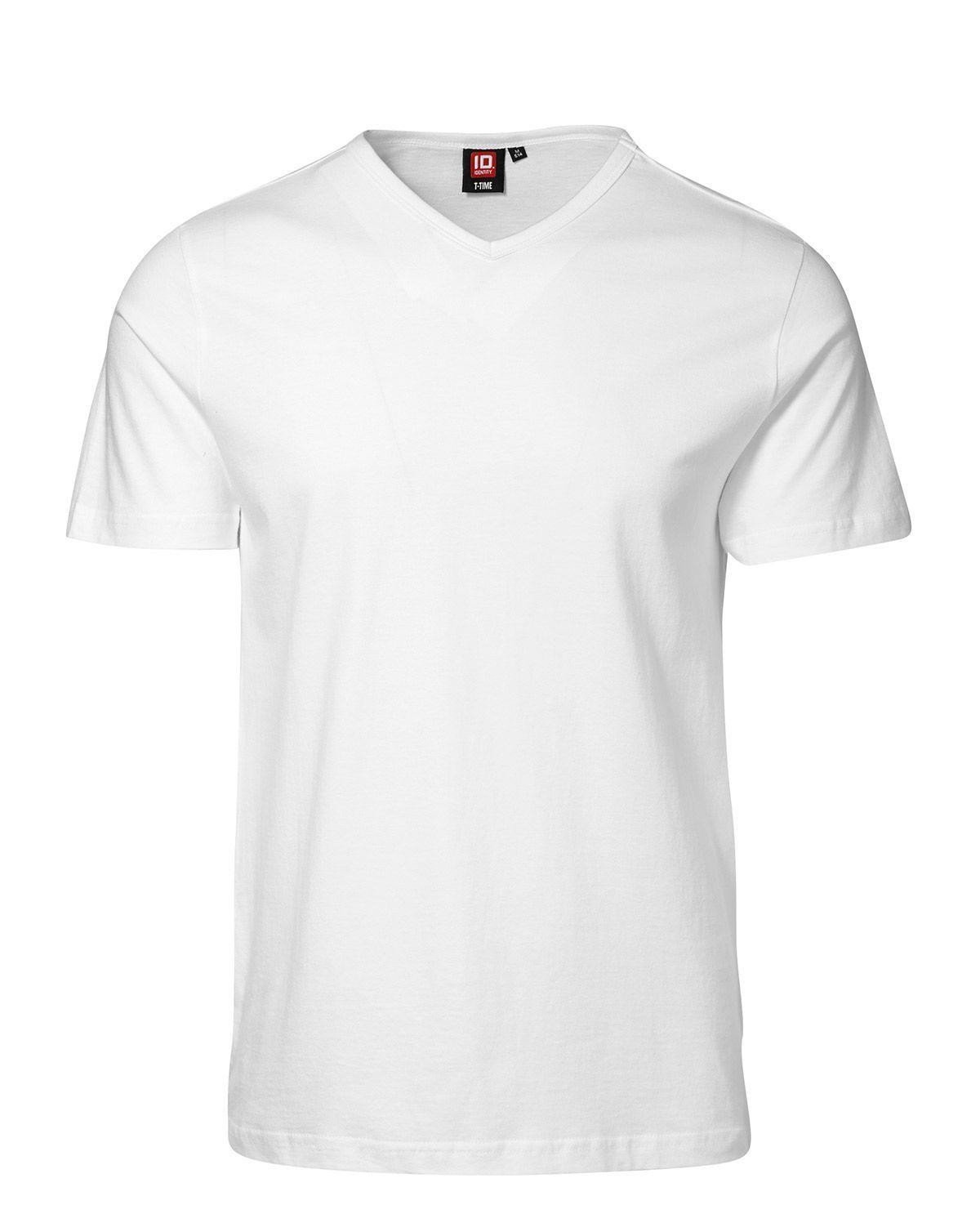 ID V-hals T-shirt (Hvid, 2XL)