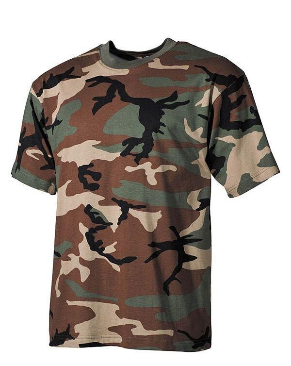 MFH Camouflage T-shirt til Børn (Woodland, 158-164 / XL)